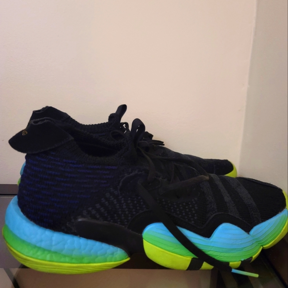 Trae Young Adidas Black and Neon Sneakers
